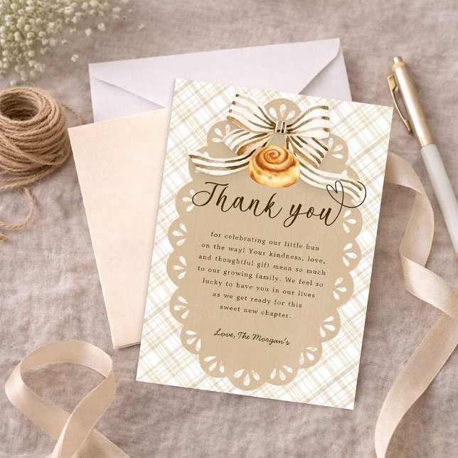 Barn i magen - Baby Shower Tacksamhetskort Neutral Tack Kort (Thank You Card)
