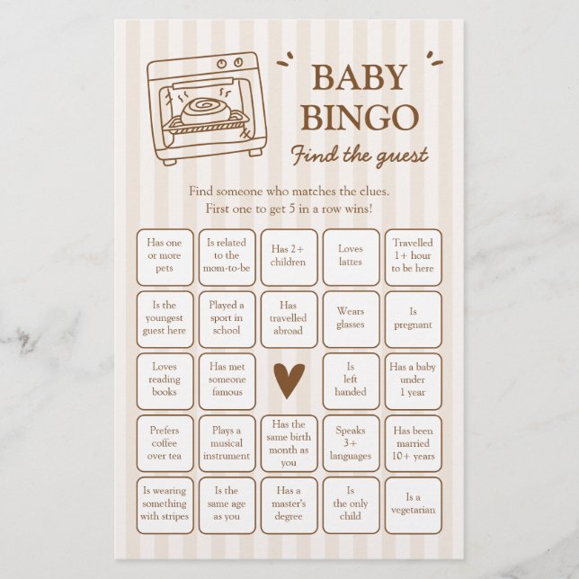 Barn i magen Hitta gästens babybingo (Framsida)