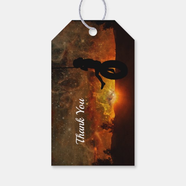 Barn i Märkrn Däck Swing Gift Presentetikett (Baksidan)