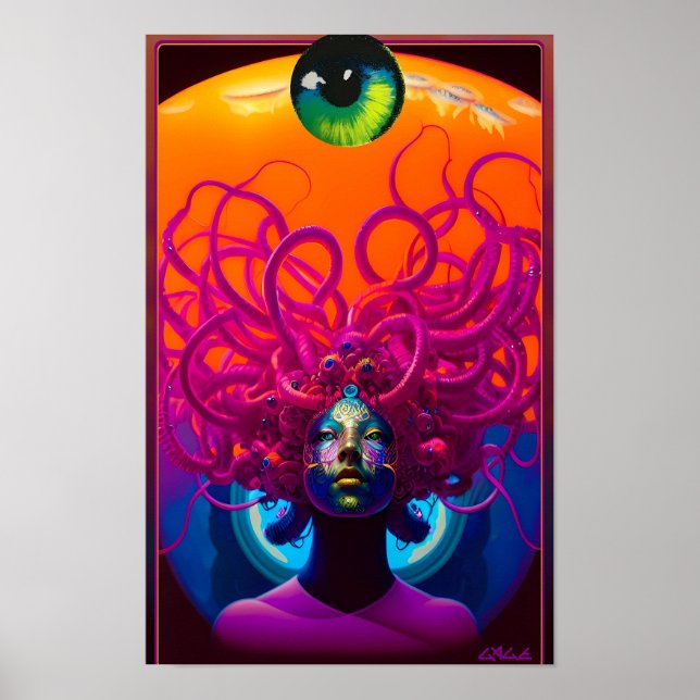 Barn i Medusa Ken Gage Surrealism Poster (Framsidan)
