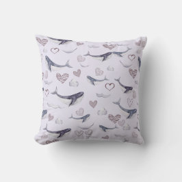 Barn i Mönster med kutkvalar, moln&hjärter Kudde