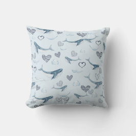 Barn i Mönster med kutkvalar, moln&hjärter Kudde