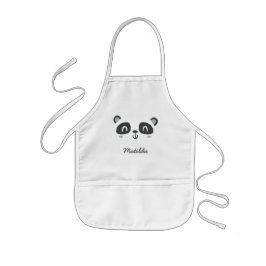 Barn i panda med luddig karaktär barnförkläde