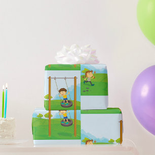 Barn i parken presentpapper