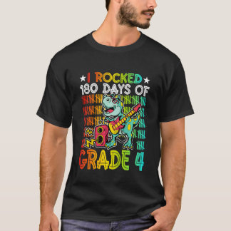 Barn i rakat 180 dagar av Klass 4 Dino Guitar förr T Shirt