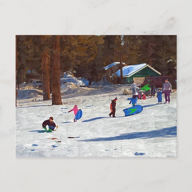 Barn i Snö Vykort (Framsida)