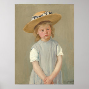 Barn i Straw Hat - Mary Cassatt Fine Art Poster