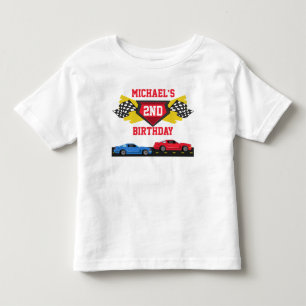 Barn i Tävling bil på födelsedagen T-shirt Småbarn