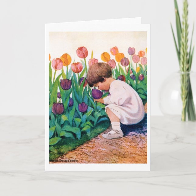 Barn i Tulip Blomsterträdgård, Jessie Willcox Smit Kort (Framsida)