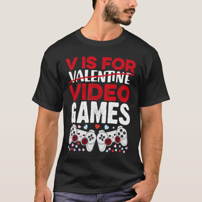 Barn i valentines day son V är för videospel T Shirt (Framsida)