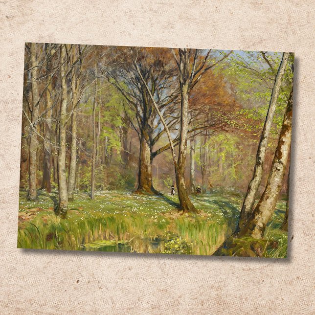 Barn i vår-skogen H.A. Brendekilde Vykort (Skapare uppladdad)