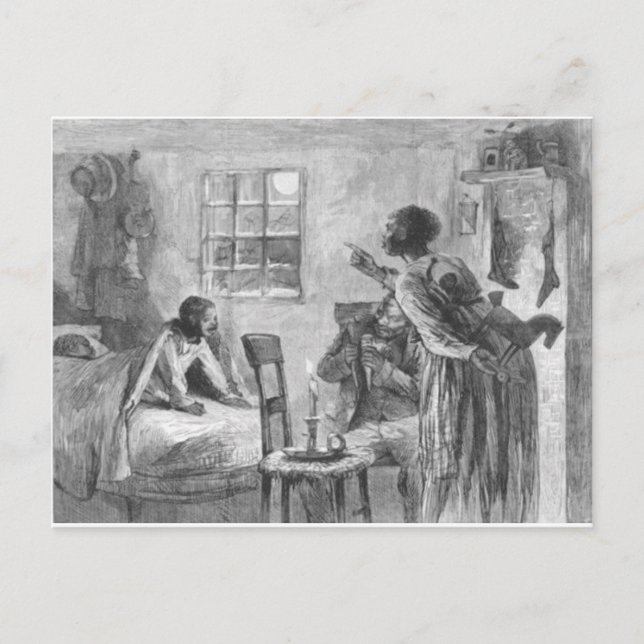 Barn i Wide AVaken vid jul Kväll Helg Vykort (Framsida)