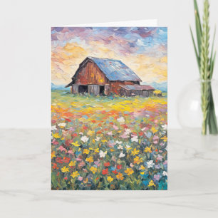 Barn i Wildblommor tänker på dig Kort