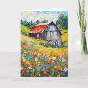 Barn i Wildblommor tänker på dig Kort