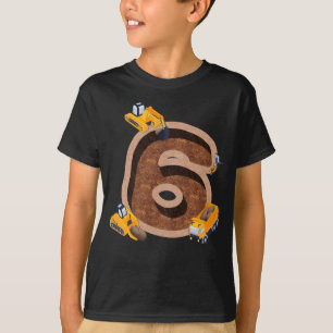 Barn Im 6 och Grävande 6 år Boys 6e Birthday T Shirt
