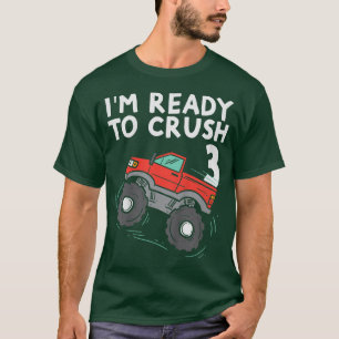 Barn Im Redo att krossa 3 Monster Lastbil Cute Cut T Shirt