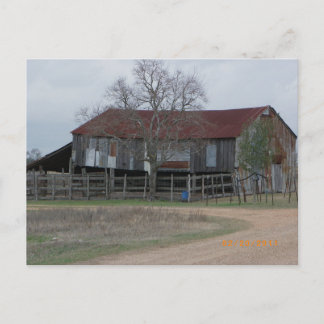 Barn in Central Texas Postcard Vykort