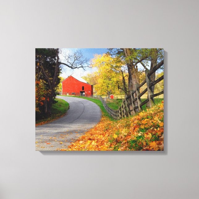 Barn in Fall Canvastryck (Framsida)