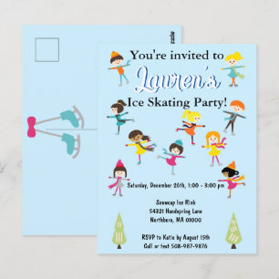 Barn Is Skating Födelsedagsfest Inbjudan 