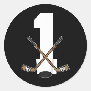 Barn Ishockey Småbarn Pojkar 1-årsdag Is Runt Klistermärke