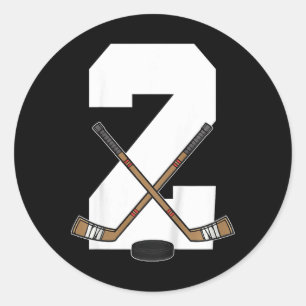 Barn Ishockey Småbarn Pojkar 2-årsdag Is Runt Klistermärke