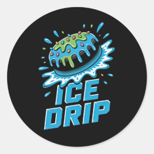 Barn Ishockeypuck Dropp Grafisk Glass Dropp B Runt Klistermärke