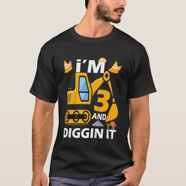 Barn jag är 3 år och gräver det 3 år gamla t shirt (Framsida)
