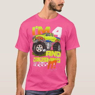 Barn jag är 4 och krossar det - Monster Lastbil 4  T Shirt