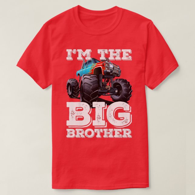 Barn jag är Big Brother - Lustigt Monster Lastbil T Shirt (Design framsida)
