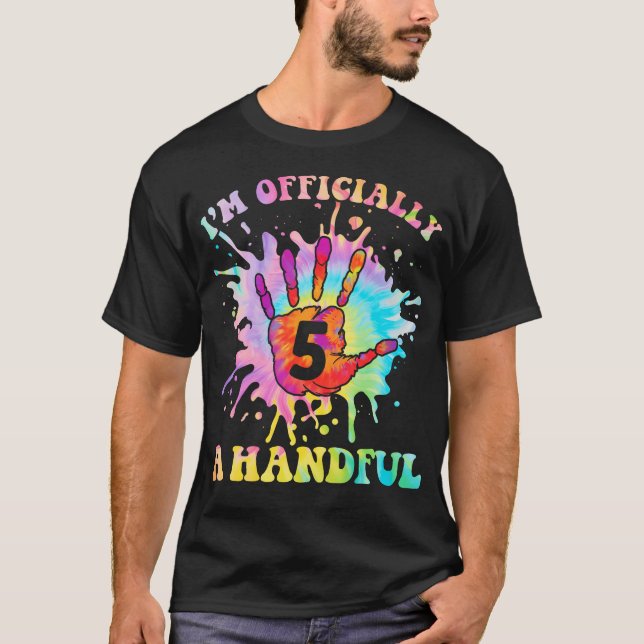 Barn jag är officiellt en handfull femte Födelseda T Shirt (Framsida)