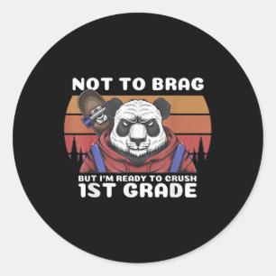 Barn Jag är redo att krossa 1:a klass Förskolan In Runt Klistermärke