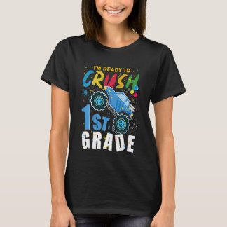 Barn jag är redo att krossa 1:a klass monstertruck t shirt