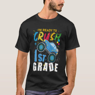 Barn jag är redo att krossa 1:a klass monstertruck t shirt