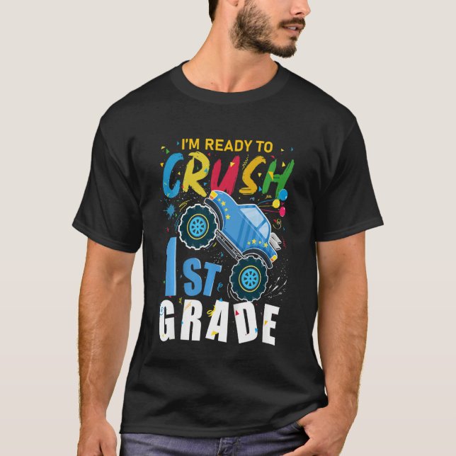 Barn jag är redo att krossa 1:a klass monstertruck t shirt (Framsida)