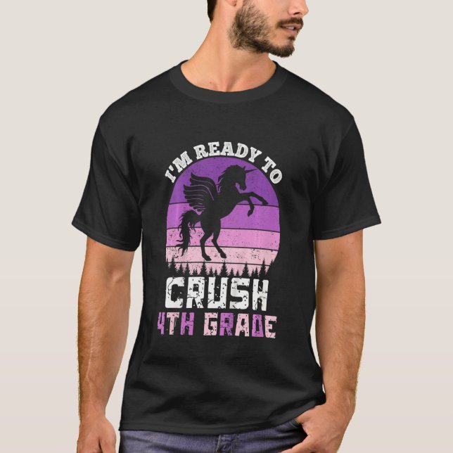 Barn jag är Redo att krossa 4:e fjärde Klass Unico T Shirt (Framsida)