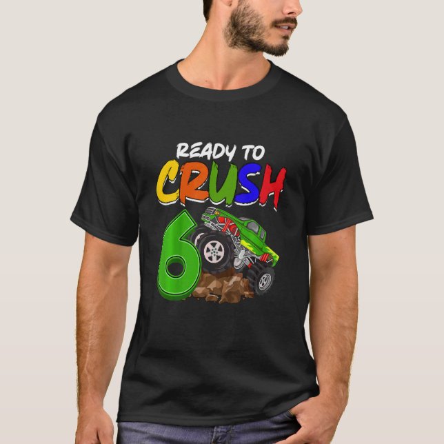 Barn jag är Redo att krossa 6 Monster Lastbil Rex  T Shirt (Framsida)