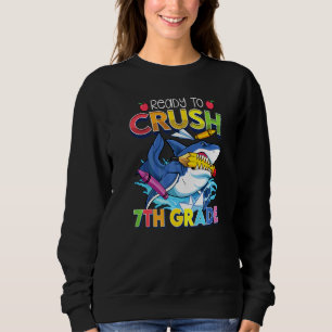 Barn jag är redo att krossa 7:e klass haj tillbaka t shirt