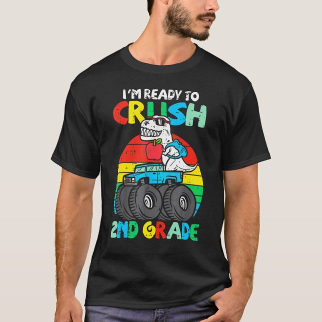 Barn jag är Redo att krossa andra Klass Dino Monst T Shirt (Framsida)
