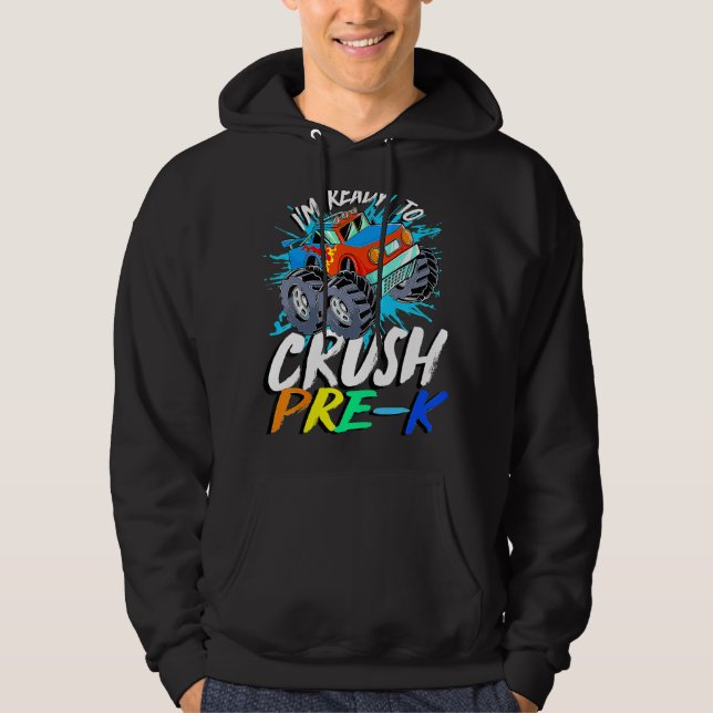 Barn jag är Redo att krossa förK Monster Lastbil P Hoodie (Framsida)