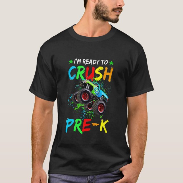 Barn jag är Redo att krossa förK Monster Lastbil P T Shirt (Framsida)
