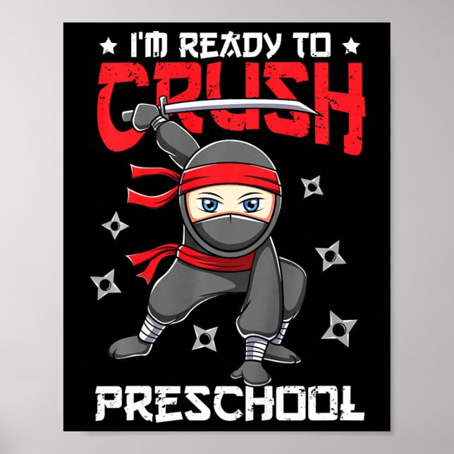 Barn jag är redo att krossa förskolecheck till sko poster (Framsidan)