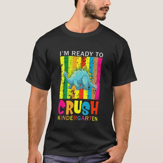Barn jag är Redo att krossa Kindergarten Dinosaur T Shirt (Framsida)
