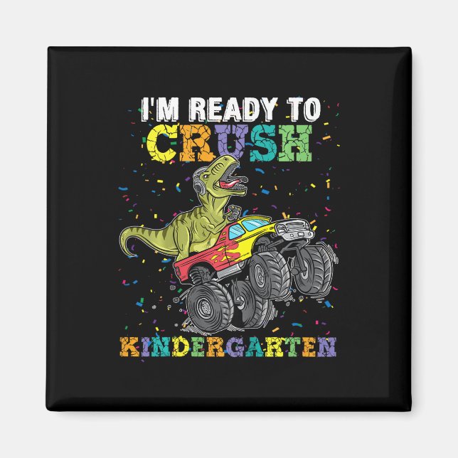 Barn jag är Redo att krossa Kindergarten Monster L Magnet (Framsidan)