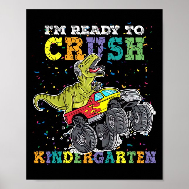 Barn jag är Redo att krossa Kindergarten Monster L Poster (Framsidan)