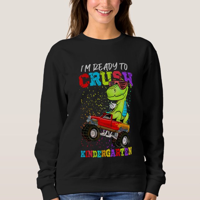 Barn jag är Redo att krossa Kindergarten Monster L T Shirt (Framsida)