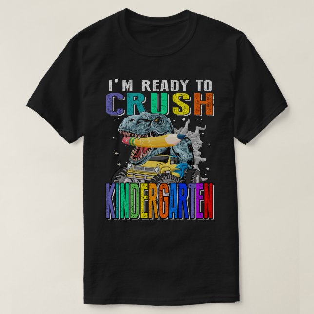 Barn jag är Redo att krossa KINDERGARTEN Monster L T Shirt (Design framsida)