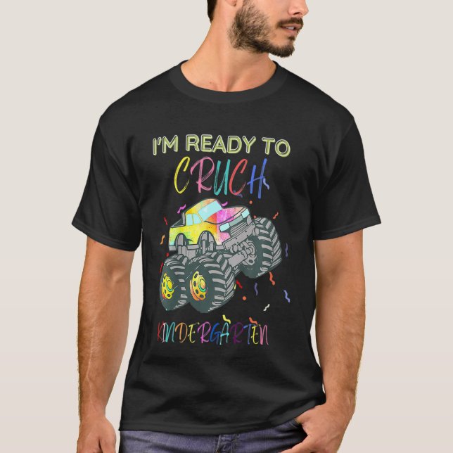 Barn jag är Redo att krossa Kindergarten Monster L T Shirt (Framsida)