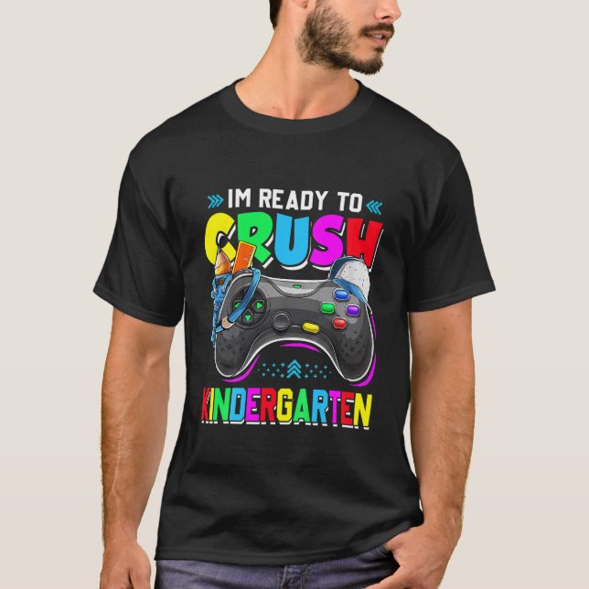 Barn jag är Redo att krossa Kindergarten tillbaka  T Shirt (Framsida)