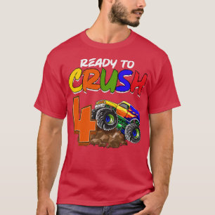 Barn jag är Redo att krossa med 4 monster Lastbil T Shirt