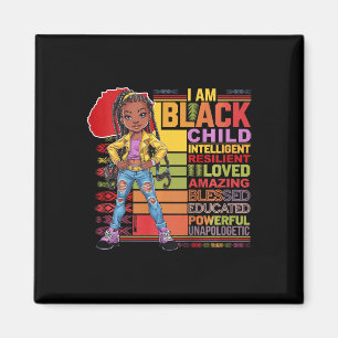Barn Jag är svart barn historiemånad afrikansk ame Magnet